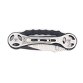 Skeletonized folding knife with a track-like design