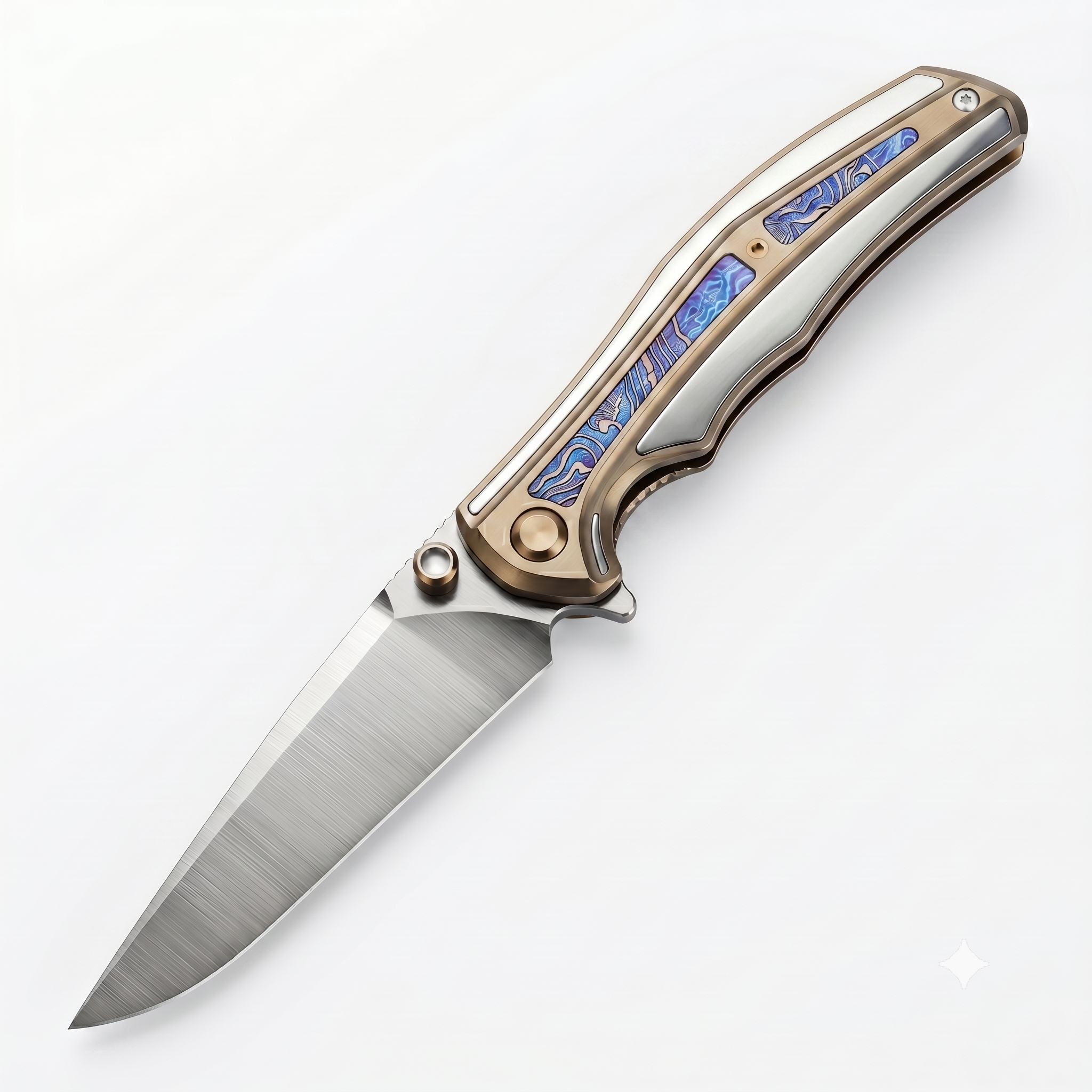 M390 titanium alloy outdoor folding knife with multi-functional peeling and cutting