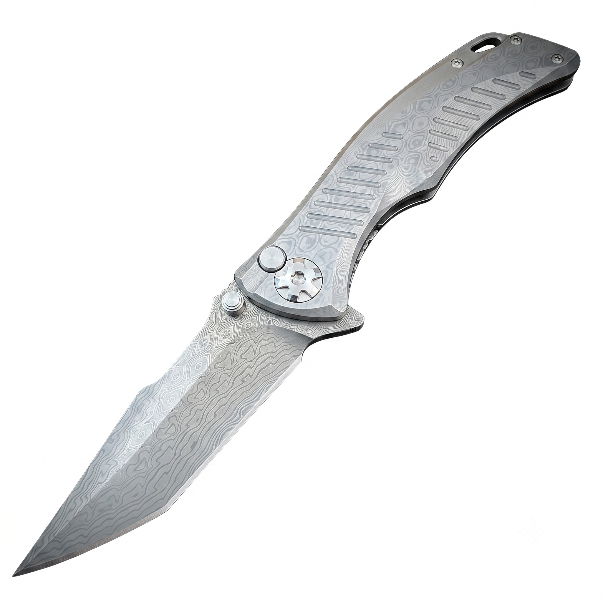 Thunder Damascus Folding Knife