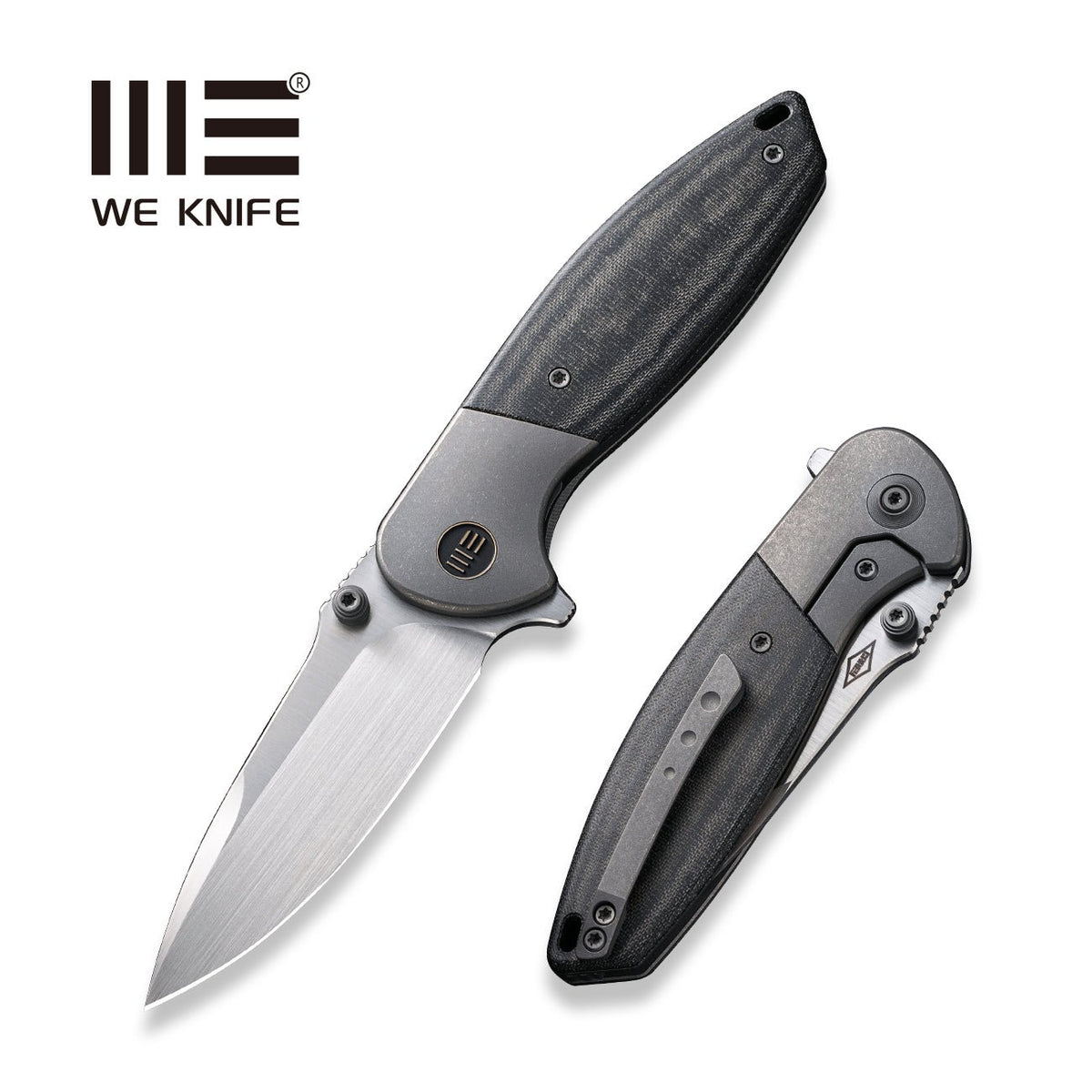 WEKNIFE Nitro Mini Flipper & Thumb Stud Knife Titanium & Micarta Handle (3.13" CPM 20CV Blade) WE22015-3