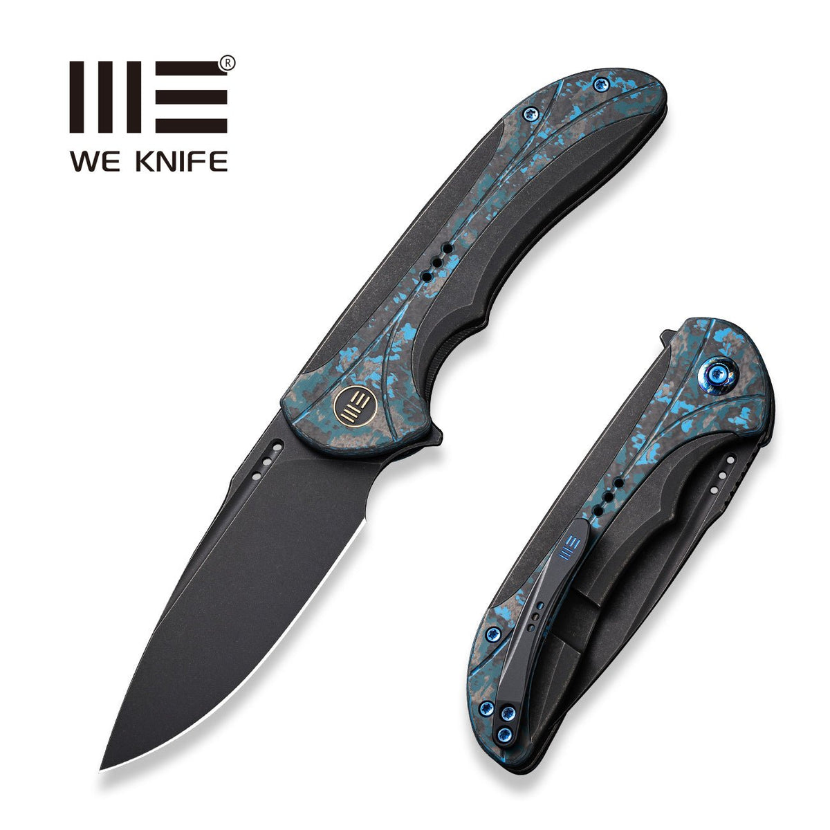 WEKNIFE Equivik Flipper Knife Titanium & FatCarbon Fiber Handle (3.48" CPM 20CV Blade) WE23020-4