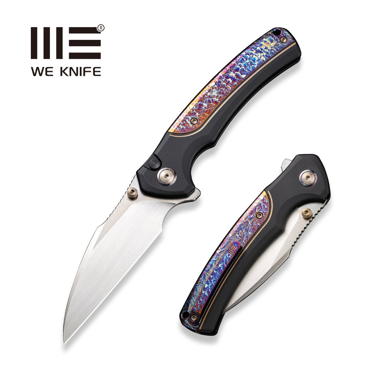 WEKNIFE Ziffius Flipper & Thumb Stud & Button Lock Knife Titanium Handle (3.7" CPM 20CV Blade) WE22024D-2