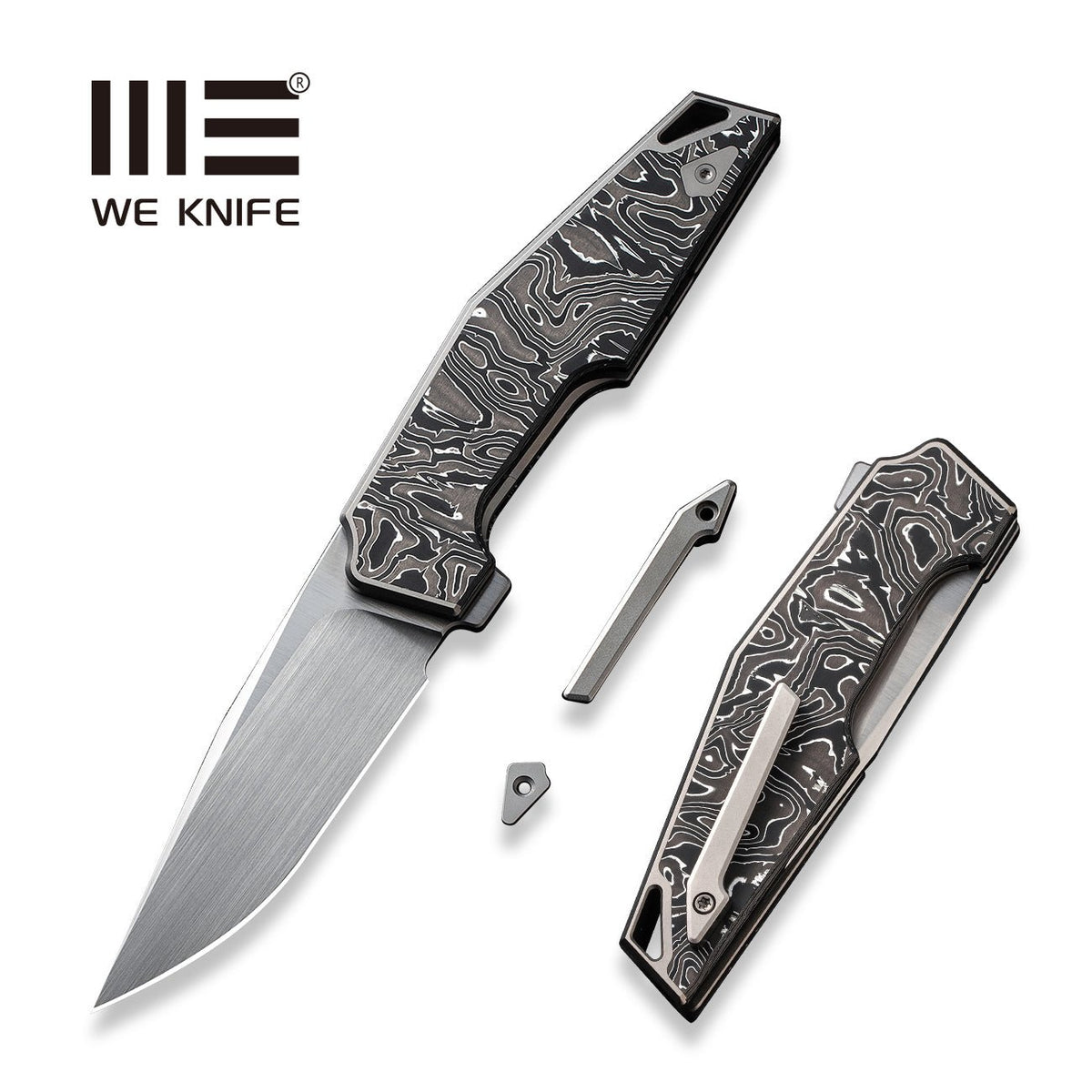 WEKNIFE OAO (One and Only) Flipper Knife Titanium & Carbon Fiber Handle (3.4" CPM 20CV Blade) WE23001-1